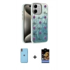 MARSİLYAN™- iPhone 11 Kılıf Zirve Modern Prime - Siyah Buffer Hayalet Cam Ekran Koruyucu + Neon Fosforlu Kamera Lens - TU