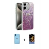 MARSİLYAN™- iPhone 11 Kılıf Zirve Modern Prime - Siyah Buffer Hayalet Cam Ekran Koruyucu + Neon Fosforlu Kamera Lens - MI
