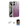 MARSİLYAN™- iPhone 11 Kılıf Zirve Modern Prime - Siyah Buffer Hayalet Cam Ekran Koruyucu + Renkli Kamera Lens Koruma Cam - YL
