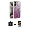 MARSİLYAN™- iPhone 11 Kılıf Zirve Modern Prime - Siyah Buffer Hayalet Cam Ekran Koruyucu + PVD Metal Kamera Lens - SH