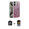 MARSİLYAN™- iPhone 11 Kılıf Zirve Modern Prime - Siyah Buffer Hayalet Cam Ekran Koruyucu + PVD Metal Kamera Lens - SH