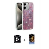MARSİLYAN™- iPhone 11 Kılıf Zirve Modern Prime - Siyah Buffer Hayalet Cam Ekran Koruyucu + Turuncu PVD Metal Kamera Lens
