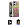 MARSİLYAN™- iPhone 11 Kılıf Zirve Modern Prime - Siyah Buffer Hayalet Cam Ekran Koruyucu + Turuncu PVD Metal Kamera Lens