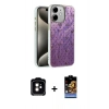 MARSİLYAN™- iPhone 11 Kılıf Zirve Modern Prime - Siyah Buffer Hayalet Cam Ekran Koruyucu + Turuncu PVD Metal Kamera Lens