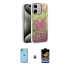 MARSİLYAN™- iPhone 11 Kılıf Zirve Modern Prime - Siyah Buffer Hayalet Cam Ekran Koruyucu + Neon Fosforlu Kamera Lens - YL