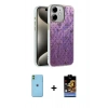 MARSİLYAN™- iPhone 11 Kılıf Zirve Modern Prime - Siyah Buffer Hayalet Cam Ekran Koruyucu + Neon Fosforlu Kamera Lens - YL