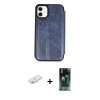 MARSİLYAN™- iPhone 11 Kılıf Zirve Yansıma Serisi - Şeffaf 360 Full Body Arka Koruyucu + Renkli Kamera Lens Koruma Cam - SI