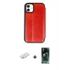 MARSİLYAN™- iPhone 11 Kılıf Zirve Yansıma Serisi - Şeffaf 360 Full Body Arka Koruyucu + Renkli Kamera Lens Koruma Cam - SI