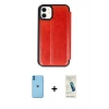 MARSİLYAN™- iPhone 11 Kılıf Zirve Yansıma Serisi - Şeffaf Pasifik Cam Ekran Koruyucu + Neon Fosforlu Kamera Lens - MI