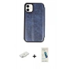 MARSİLYAN™- iPhone 11 Kılıf Zirve Yansıma Serisi - Şeffaf Pasifik Cam Ekran Koruyucu + Renkli Kamera Lens Koruma Cam - SI