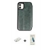 MARSİLYAN™- iPhone 11 Kılıf Zirve Yansıma Serisi - Şeffaf Pasifik Cam Ekran Koruyucu + Renkli Kamera Lens Koruma Cam - SI