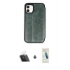 MARSİLYAN™- iPhone 11 Kılıf Zirve Yansıma Serisi - Şeffaf Pasifik Cam Ekran Koruyucu + Kamera Lens Koruma Cam - SF