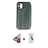 MARSİLYAN™- iPhone 11 Kılıf Zirve Yansıma Serisi - Şeffaf Pasifik Cam Ekran Koruyucu + Raze Metal Kamera Lens - SH