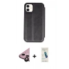 MARSİLYAN™- iPhone 11 Kılıf Zirve Yansıma Serisi - Şeffaf Pasifik Cam Ekran Koruyucu + Raze Metal Kamera Lens - SH