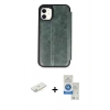 MARSİLYAN™- iPhone 11 Kılıf Zirve Yansıma Serisi - Şeffaf Royal Nano Ekran Koruyucu + Renkli Kamera Lens Koruma Cam - SI