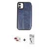 MARSİLYAN™- iPhone 11 Kılıf Zirve Yansıma Serisi - Şeffaf Uv Polymer Nano Ekran Koruyucu + Kırmızı Pers Alüminyum Kamera Lens
