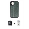 MARSİLYAN™- iPhone 11 Kılıf Zirve Yansıma Serisi - Şeffaf Uv Polymer Nano Ekran Koruyucu + PVD Metal Kamera Lens - MI