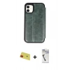 MARSİLYAN™- iPhone 11 Kılıf Zirve Yansıma Serisi - Şeffaf Uv Polymer Nano Ekran Koruyucu + Rainbow Kamera Lens Koruma Cam - KI