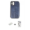 MARSİLYAN™- iPhone 11 Kılıf Zirve Yansıma Serisi - Şeffaf Uv Polymer Nano Ekran Koruyucu + Renkli Kamera Lens Koruma Cam - SI