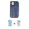 MARSİLYAN™- iPhone 11 Kılıf Zirve Yansıma Serisi - Şeffaf Uv Polymer Nano Ekran Koruyucu + Neon Fosforlu Kamera Lens - TU