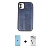 MARSİLYAN™- iPhone 11 Kılıf Zirve Yansıma Serisi - Şeffaf Uv Polymer Nano Ekran Koruyucu + Neon Fosforlu Kamera Lens - YL