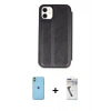 MARSİLYAN™- iPhone 11 Kılıf Zirve Yansıma Serisi - Şeffaf Uv Polymer Nano Ekran Koruyucu + Neon Fosforlu Kamera Lens - YL
