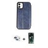 MARSİLYAN™- iPhone 11 Kılıf Zirve Yansıma Serisi - Siyah 360 Mat Full Body Arka Koruyucu + Pers Alüminyum Kamera Lens - LT