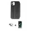 MARSİLYAN™- iPhone 11 Kılıf Zirve Yansıma Serisi - Siyah 360 Mat Full Body Arka Koruyucu + Pers Alüminyum Kamera Lens - LT