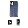 MARSİLYAN™- iPhone 11 Kılıf Zirve Yansıma Serisi - Siyah 360 Mat Full Body Arka Koruyucu + PVD Metal Kamera Lens - TU