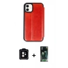 MARSİLYAN™- iPhone 11 Kılıf Zirve Yansıma Serisi - Siyah 360 Mat Full Body Arka Koruyucu + PVD Metal Kamera Lens - TU