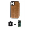 MARSİLYAN™- iPhone 11 Kılıf Zirve Yansıma Serisi - Siyah 360 Mat Full Body Arka Koruyucu + PVD Metal Kamera Lens - TU