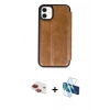 MARSİLYAN™- iPhone 11 Kılıf Zirve Yansıma Serisi - Siyah 3D Antistatik Cam Ekran Koruyucu + Pers Alüminyum Kamera Lens - KI