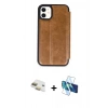 MARSİLYAN™- iPhone 11 Kılıf Zirve Yansıma Serisi - Siyah 3D Antistatik Cam Ekran Koruyucu + Pers Alüminyum Kamera Lens - GD