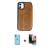 MARSİLYAN™- iPhone 11 Kılıf Zirve Yansıma Serisi - Siyah 3D Antistatik Mat Seramik Nano Ekran Koruyucu + Neon Fosforlu Kamera Lens - MI