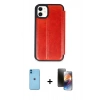 MARSİLYAN™- iPhone 11 Kılıf Zirve Yansıma Serisi - Siyah 3D Antistatik Mat Seramik Nano Ekran Koruyucu + Neon Fosforlu Kamera Lens - MI