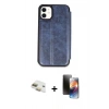 MARSİLYAN™- iPhone 11 Kılıf Zirve Yansıma Serisi - Siyah 3D Antistatik Mat Seramik Nano Ekran Koruyucu + Pers Alüminyum Kamera Lens - GD