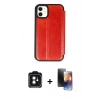 MARSİLYAN™- iPhone 11 Kılıf Zirve Yansıma Serisi - Siyah 3D Antistatik Mat Seramik Nano Ekran Koruyucu + PVD Metal Kamera Lens - SH