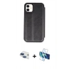 MARSİLYAN™- iPhone 11 Kılıf Zirve Yansıma Serisi - Siyah 3D Antistatik Seramik Nano Ekran Koruyucu + Pers Alüminyum Kamera Lens - LT