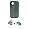 MARSİLYAN™- iPhone 11 Kılıf Zirve Yansıma Serisi - Siyah 3D Antistatik Seramik Nano Ekran Koruyucu + Raze Metal Kamera Lens - MR