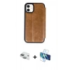 MARSİLYAN™- iPhone 11 Kılıf Zirve Yansıma Serisi - Siyah 3D Antistatik Seramik Nano Ekran Koruyucu + Pers Alüminyum Kamera Lens - YL