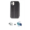 MARSİLYAN™- iPhone 11 Kılıf Zirve Yansıma Serisi - Siyah 3D Antistatik Seramik Nano Ekran Koruyucu + Pers Alüminyum Kamera Lens - YL