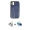 MARSİLYAN™- iPhone 11 Kılıf Zirve Yansıma Serisi - Siyah 3D Antistatik Seramik Nano Ekran Koruyucu + Raze Metal Kamera Lens - GS