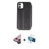 MARSİLYAN™- iPhone 11 Kılıf Zirve Yansıma Serisi - Siyah 3D Antistatik Seramik Nano Ekran Koruyucu + Raze Metal Kamera Lens - SH