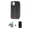 MARSİLYAN™- iPhone 11 Kılıf Zirve Yansıma Serisi - Siyah 6D Antistatik Mat Seramik Hayalet Nano Ekran Koruyucu + Raze Metal Kamera Lens - KI