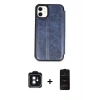 MARSİLYAN™- iPhone 11 Kılıf Zirve Yansıma Serisi - Siyah 6D Antistatik Mat Seramik Hayalet Nano Ekran Koruyucu + PVD Metal Kamera Lens - SH