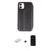 MARSİLYAN™- iPhone 11 Kılıf Zirve Yansıma Serisi - Siyah 6D Antistatik Mat Seramik Hayalet Nano Ekran Koruyucu + Renkli Kamera Lens Koruma Cam - YL