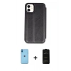 MARSİLYAN™- iPhone 11 Kılıf Zirve Yansıma Serisi - Siyah 6D Antistatik Mat Seramik Hayalet Nano Ekran Koruyucu + Neon Fosforlu Kamera Lens - MI
