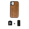 MARSİLYAN™- iPhone 11 Kılıf Zirve Yansıma Serisi - Siyah 6D Antistatik Mat Seramik Hayalet Nano Ekran Koruyucu + PVD Metal Kamera Lens - TU