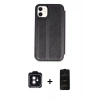 MARSİLYAN™- iPhone 11 Kılıf Zirve Yansıma Serisi - Siyah 6D Antistatik Mat Seramik Hayalet Nano Ekran Koruyucu + PVD Metal Kamera Lens - SH