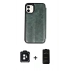 MARSİLYAN™- iPhone 11 Kılıf Zirve Yansıma Serisi - Siyah 6D Antistatik Mat Seramik Hayalet Nano Ekran Koruyucu + PVD Metal Kamera Lens - SH